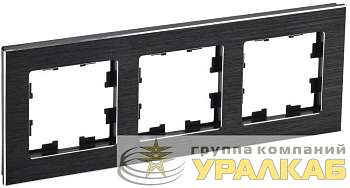 Рамка 3-м BRITE РУ-3-1-БрЧ металл черн. IEK 