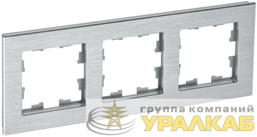 Рамка 3-м BRITE РУ-3-1-БрА металл алюм. IEK 