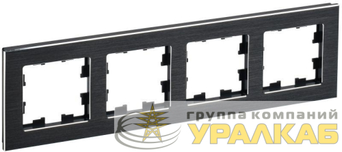 Рамка 4-м BRITE РУ-4-1-БрЧ металл черн. IEK 