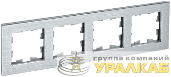 Рамка 4-м BRITE РУ-4-1-БрА металл алюм. IEK 