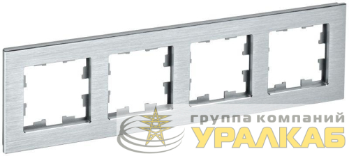 Рамка 4-м BRITE РУ-4-1-БрА металл алюм. IEK 