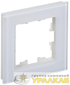 Рамка 1-м BRITE РУ-1-2-БрБ стекло бел. IEK 