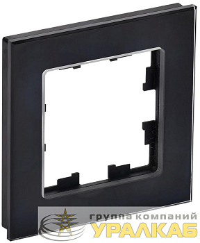 Рамка 1-м BRITE РУ-1-2-БрЧ стекло черн. IEK 