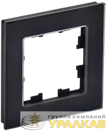Рамка 1-м BRITE РУ-1-2-БрЧ стекло черн. IEK 