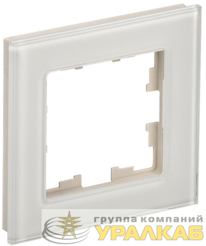 Рамка 1-м BRITE РУ-1-2-БрВа стекло ванильн. IEK 