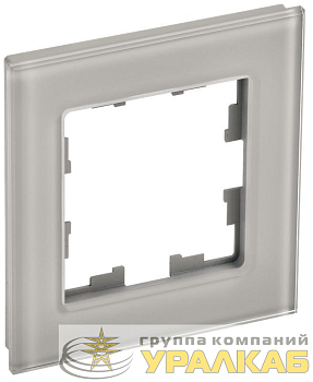 Рамка 1-м BRITE РУ-1-2-БрД стекло дым. IEK 