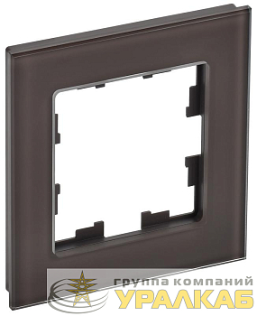 Рамка 1-м BRITE РУ-1-2-БрТБ стекло темн. бронза IEK 