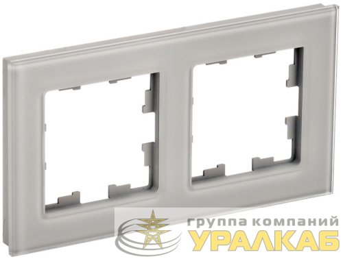 Рамка 2-м BRITE РУ-2-2-БрД стекло дым. IEK 