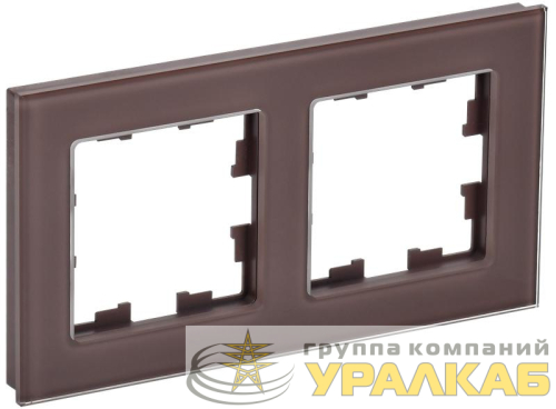Рамка 2-м BRITE РУ-2-2-БрТБ стекло темн. бронза IEK 