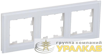 Рамка 3-м BRITE РУ-3-2-БрБ стекло бел. IEK 