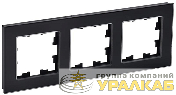 Рамка 3-м BRITE РУ-3-2-БрЧ стекло черн. IEK 