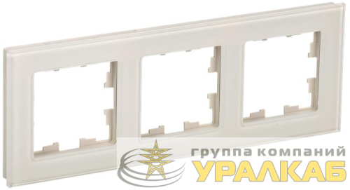 Рамка 3-м BRITE РУ-3-2-БрВа стекло ванильн. IEK 