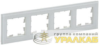 Рамка 4-м BRITE РУ-4-2-БрБ стекло бел. IEK 