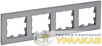 Рамка 4-м BRITE РУ-4-2-БрСе стекло сер. IEK 