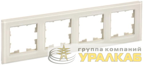 Рамка 4-м BRITE РУ-4-2-БрВа стекло ванильн. IEK 