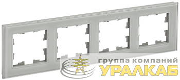Рамка 4-м BRITE РУ-4-2-БрД стекло дым. IEK 