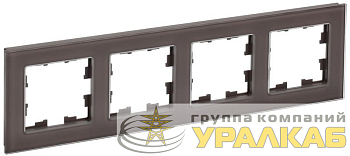 Рамка 4-м BRITE РУ-4-2-БрТБ стекло темн. бронза IEK 