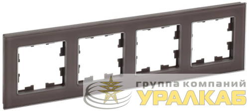 Рамка 4-м BRITE РУ-4-2-БрТБ стекло темн. бронза IEK 