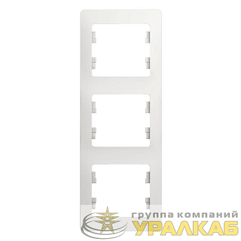 Рамка 3-м Glossa вертикал. бел. SE 