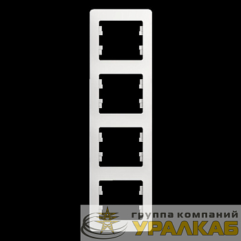 Рамка 4-м Glossa вертикал. бел. SE 