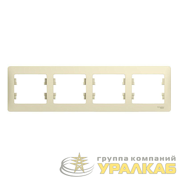 Рамка 4-м Glossa горизонт. беж. SE 