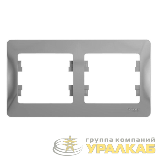 Рамка 2-м Glossa горизонт. алюм. SE 