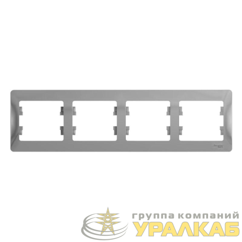 Рамка 4-м Glossa горизонт. алюм. SE 