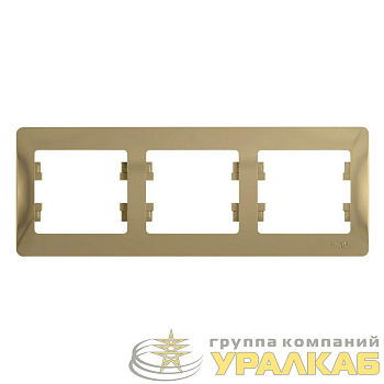 Рамка 3-м Glossa горизонт. титан SE 