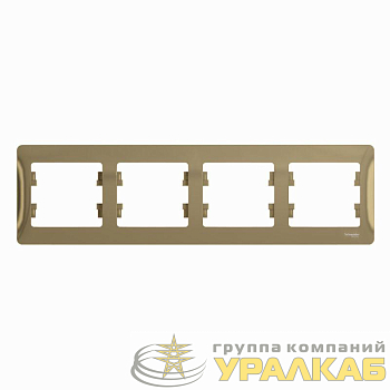 Рамка 4-м Glossa горизонт. титан SE 