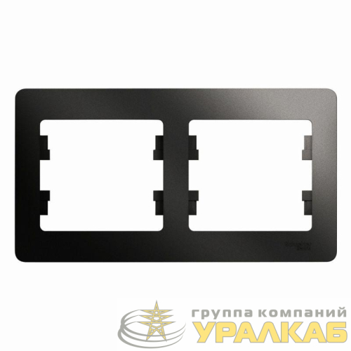 Рамка 2-м Glossa горизонт. антрацит SE 