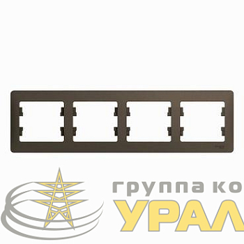 Рамка 4-м Glossa горизонт. шоколад SE 