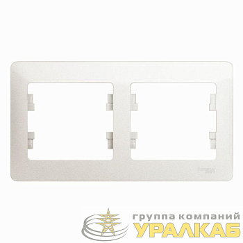Рамка 2-м Glossa горизонт. перламутр SE 