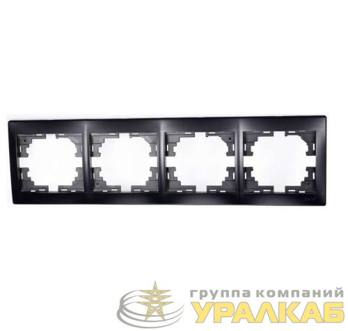 Рамка 4-м Mira горизонт. черн. бархат LEZARD 