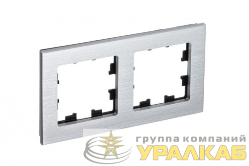 Рамка 2-м AtlasDesign Nature метал. серебр. SE 