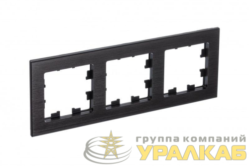 Рамка 3-м AtlasDesign Nature метал. оникс SE 