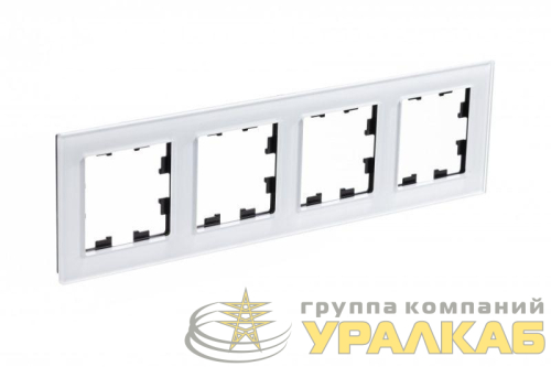 Рамка 4-м AtlasDesign Nature стекло бел. SE 