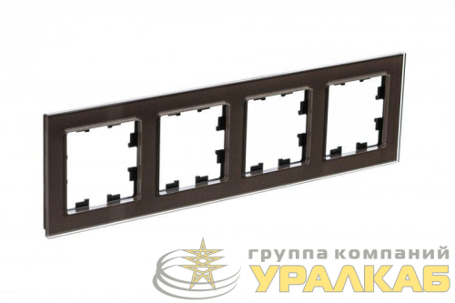 Рамка 4-м AtlasDesign Nature стекло мокко SE 