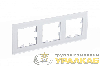 Рамка 3-м AtlasDesign Nature матов. стекло бел. SE 