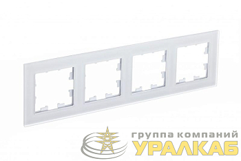 Рамка 4-м AtlasDesign Nature матов. стекло бел. SE 
