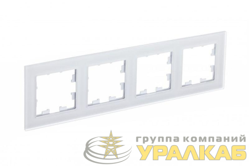 Рамка 4-м AtlasDesign Nature матов. стекло бел. SE 