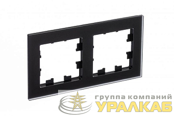 Рамка 2-м AtlasDesign Nature матов. стекло черн. SE 