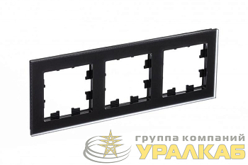 Рамка 3-м AtlasDesign Nature матов. стекло черн. SE 