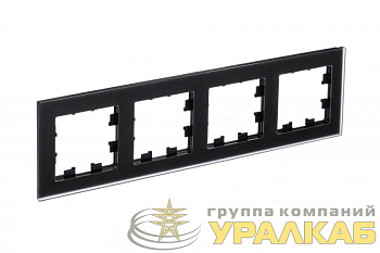 Рамка 4-м AtlasDesign Nature матов. стекло черн. SE 