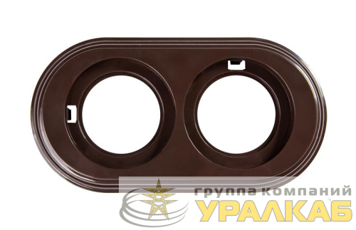 Рамка 2-м Лизетта ретро ABS-пластик корич. Bironi 