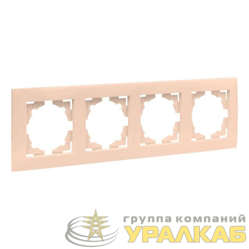 Рамка 4-м Валенсия крем. PROxima EKF 
