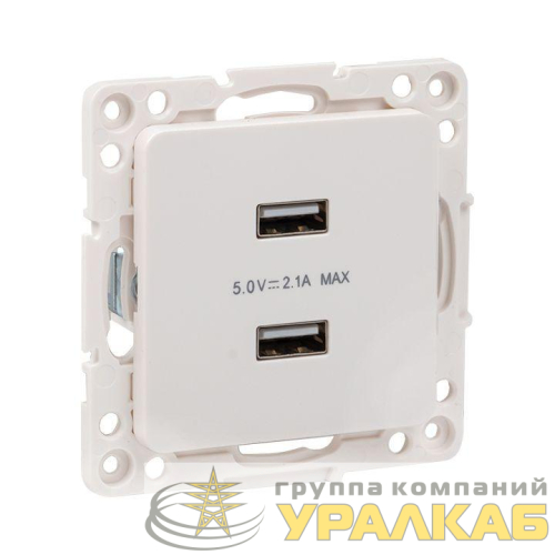 Розетка USB 2-м Стокгольм 2.1А механизм бел. PROxima EKF 