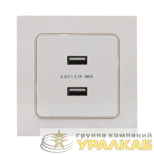 Розетка USB 2-м Стокгольм 2.1А механизм бел. PROxima EKF 