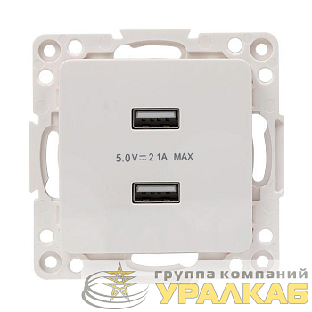 Розетка USB 2-м Стокгольм 2.1А механизм бел. PROxima EKF 