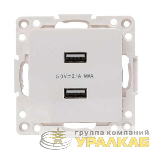 Розетка USB 2-м Стокгольм 2.1А механизм бел. PROxima EKF 