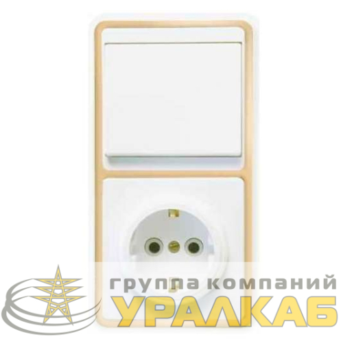 Блок БКВР-031 Бэлла (1-кл. выкл. + розетка с заземл.) зол. Кунцево 